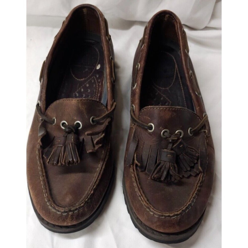 Sperry Top-Sider Mens 10M Brown Leather With Tassles Slip On Loafers Shoes